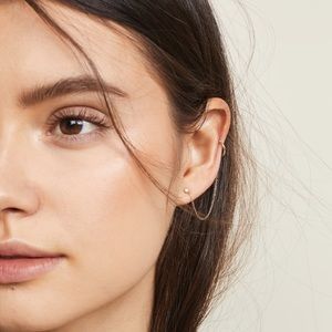 Zoe Chicco 14k Gold Chain Ear Cuff and Stud Set